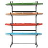 80''H Freestanding Kayak Storage Rack â€“ Holds 4 Kayaks, Heavy-Duty Adjustable Stand with Lockable Wheels for Kayak, Canoe, SUP & Surfboard
