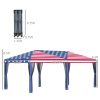 Outsunny 10' x 20' Pop-Up Canopy Tent Gazebo with American Flag Print and 6 Mesh Sidewalls, for Outdoor Events