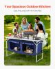 Camping Kitchen Table Folding Portable Cook Station 3 Adjustable Height Aluminum