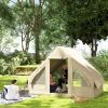 Outsunny Inflatable Camping Tent with Hand Pump, 4 Season Blow Up Tent, Waterproof and Windproof with Mesh Windows and Doors