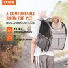 VEVOR Rolling Pet Carrier Backpack with Removable Wheels for Under 18LBS