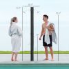 Outsunny 9.2 Gallon Slolar Heated Outdoor Shower with 2 Free-Rotating Shower Heads & Foot Showers for Poolside Beach Spa, 7.1ft