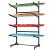 80''H Freestanding Kayak Storage Rack â€“ Holds 4 Kayaks, Heavy-Duty Adjustable Stand with Lockable Wheels for Kayak, Canoe, SUP & Surfboard