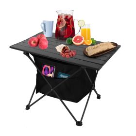 Rolling Foldable Camping Table With Storage Basket (Option: M)