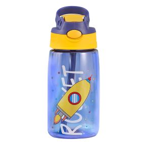 16.2Oz Leak-proof Kids Water Bottle with Straw (Option: Rocket)